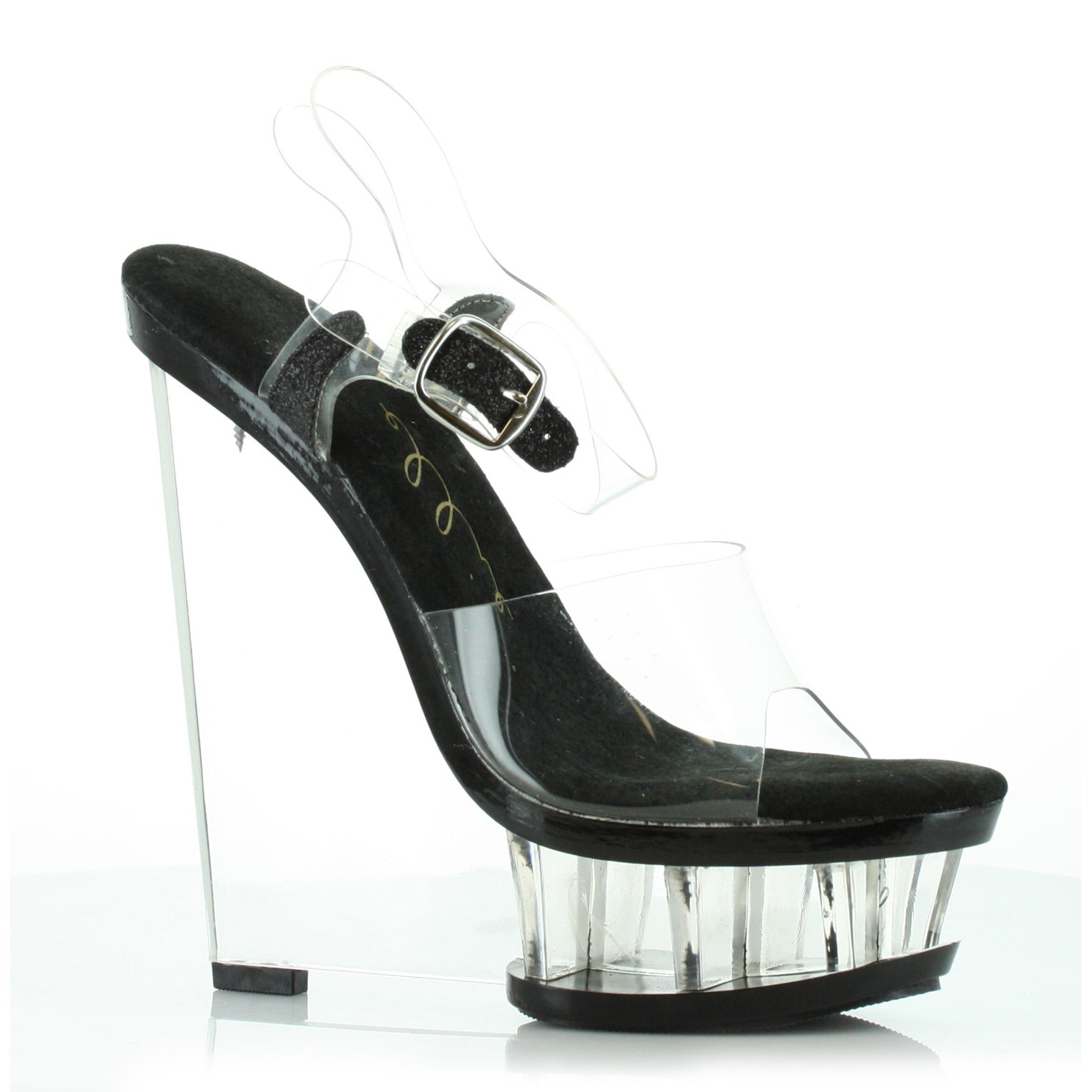 Brook - 6 Inch Clear Wedge Sandal